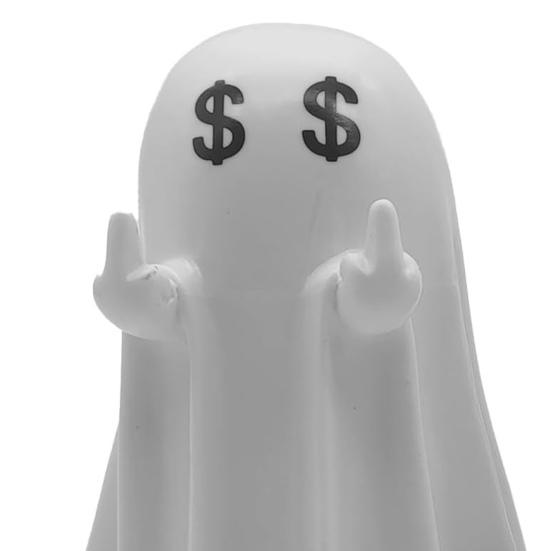 Хэллоуин Фигурка Призрака Средний Палец Украшение Призрак Смола Показать Палец Статуэтка Призрака для Стола Дома Офиса Ванной