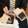 Чехол для Samsung Galaxy Z Flip 3 4 5 Милый браслет с бабочкой и цветком Волнистый прозрачный противоударный чехол для Samsung Z Flip5 ZFlip5