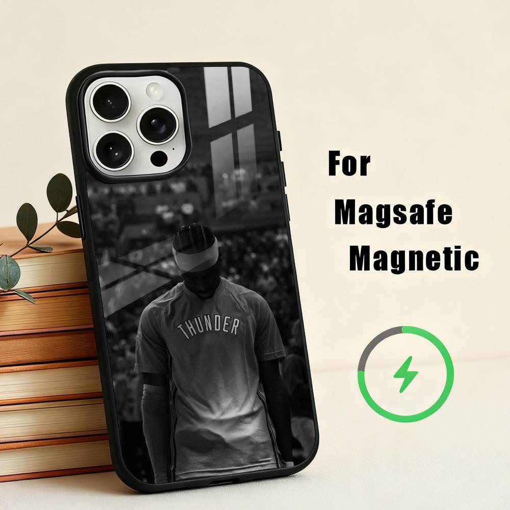 SGA B-Баскетбол G-Защита S-Ша Чехол для телефона Для iPhone17,16,15,14,13,12,11 Plus,Pro Max Магнитный Для Magsafe Беспроводная зарядка
