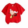 Kids Boys Girls 100% Cotton Crew Neck Short Sleeve T-Shirt, Cute Anime Bald Hero Print Casual Comfortable Tee for Daily Wear Outdoor Activity
