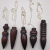 Healing Natural Wooden Pendulum Amulet Round Cone Pattern Portable Reiki Spiritual Pendulo