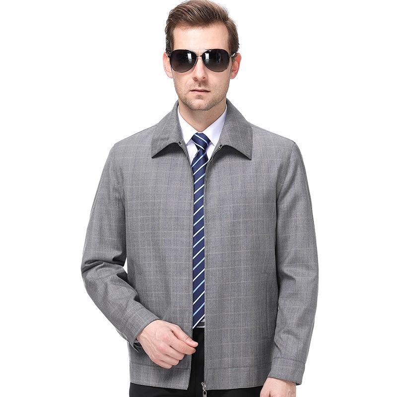 Деловые мужчины, куртки для людей среднего и пожилого возраста на весну и осень, мужские повседневные куртки, куртки класса люкс, свободные лацканы, одежда для пап, мужская одежда