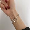 Sterling Silver High Quality U-shape Chain Fashion Bracelet For Women lNS Simple Persanality Jewelry Adjustable Party