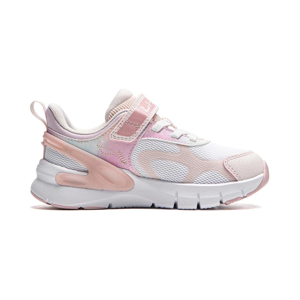 Li Ning Kids Sports Lifestyle Series Soft Comfortable Resilient Breathable Low-Top Casual Shoes Kids Casual Shoes White Pink YKNU062-4