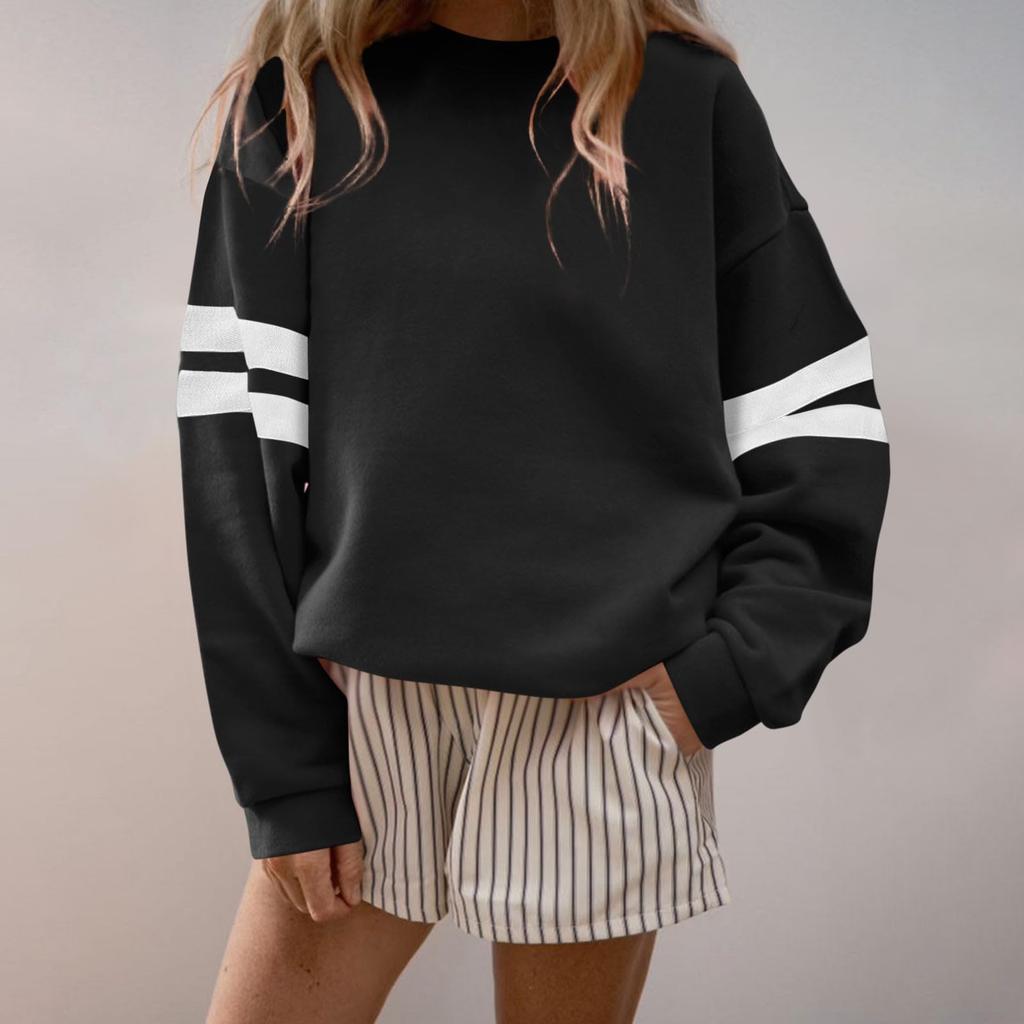 Женский модный однотонный свитшот с длинными рукавами