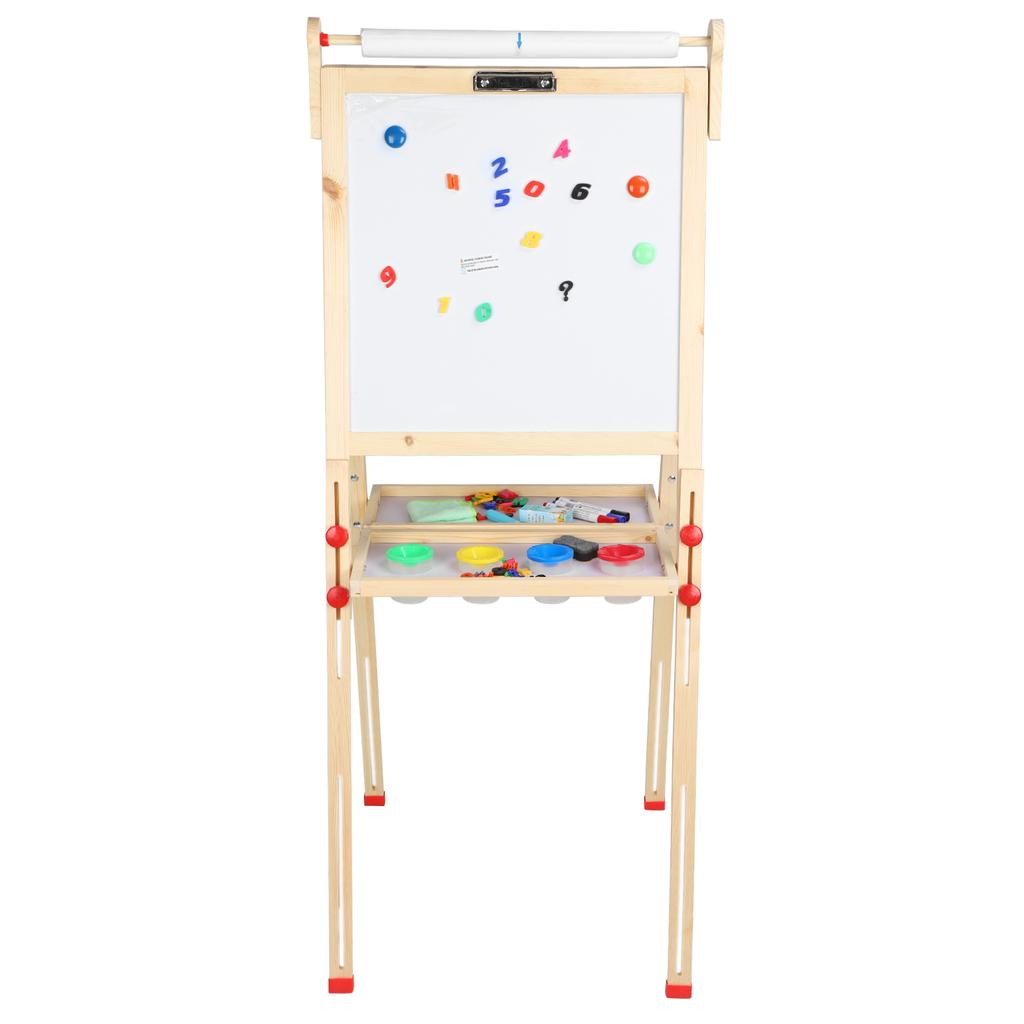 Children Double Sided Drawing Easel Height Adjustable Whiteboard Blackboard Accessory Set