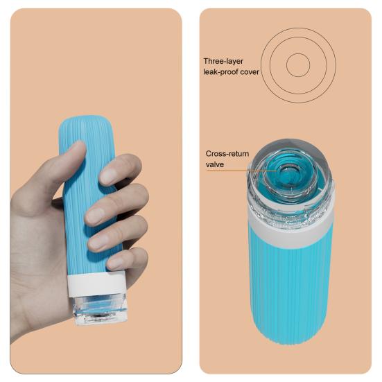 1 набор 60/90 мл силиконовых дорожных бутылочек, герметичные, многоразовые, для хранения крема для лица, лосьона, солнцезащитного крема, портативные, многоразовые, пустые емкости для туалетных принадлежностей