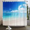 3d Beach Scenery Shower Curtains Sea Ocean Mediterranean Bathroom Curtain Waterproof Cloth Decoration 180*240cm Bath Curtain