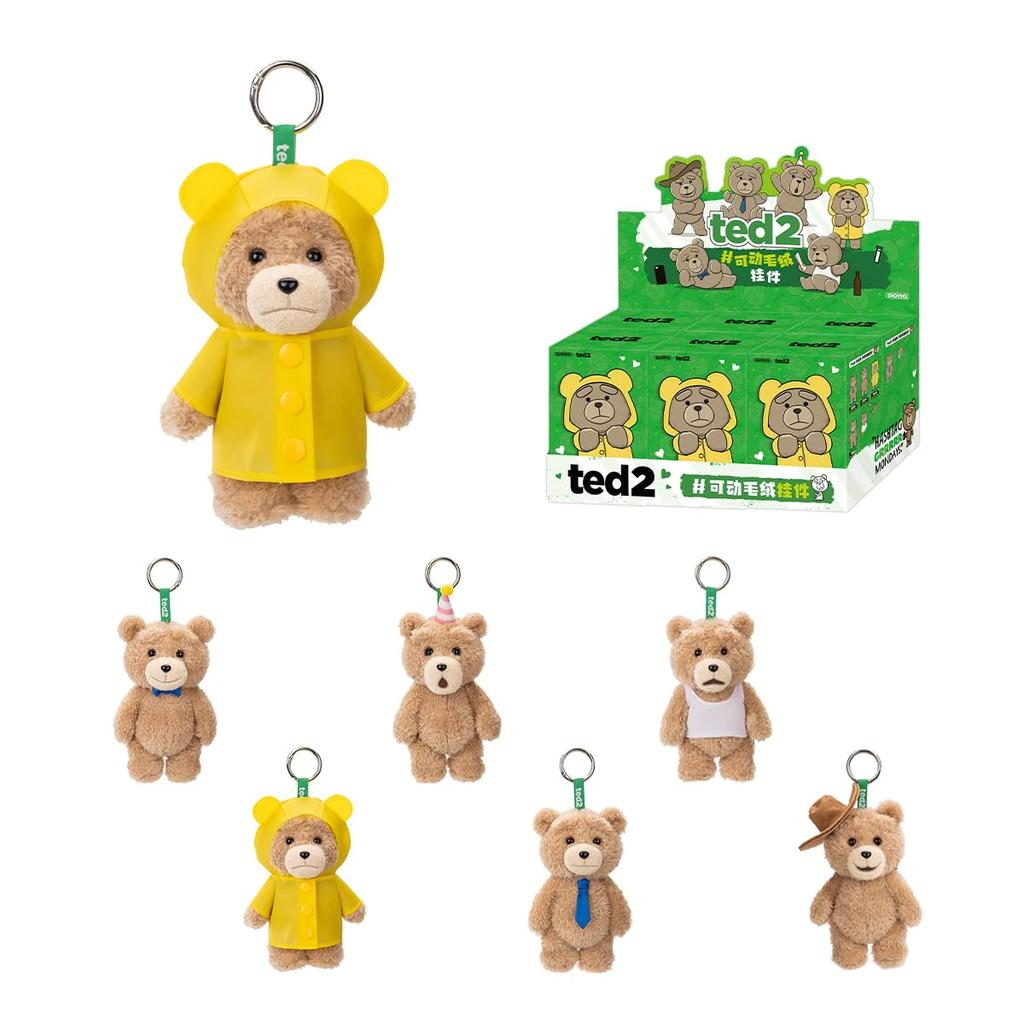 POP MART Ted2 Teddy Bear Action Plush Pendant Series Pop Mart Gachapon Blind Box Figure Plastic Model Premium Toy PVC Soft Vinyl Original Character