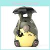 Cartoon Resin My Neighbor Totoro With Umbrella Design Miniature Garden Decor