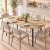 Extendable Dining Table 120 160 X 80 Cm Dining Room Table For 4 6 People With Country Style For Kitchen Dining Room Oak