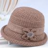 In the elderly hat lady mother woolen basin hat spring and autumn grandma bucket hat autumn and winter plush thick top hat