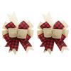 2pcs Christmas Plaid Bows, Burlap Crafts Bows, Bow for Christmas Tree and Garland, Christmas Tree Decorative Bows for Decor