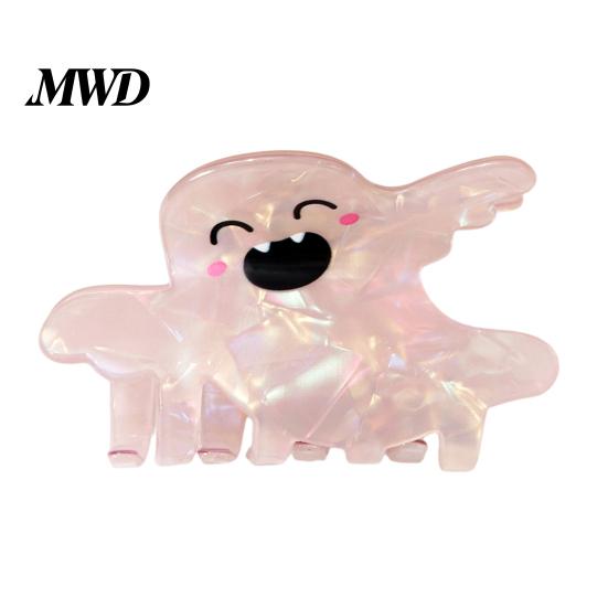 Cute Ghost Hair Clip Halloween Claw, Gripper, Firm Grip with Medium Length Shimmer for Long Hair, Comfortable Stylish Accessories Women Girls