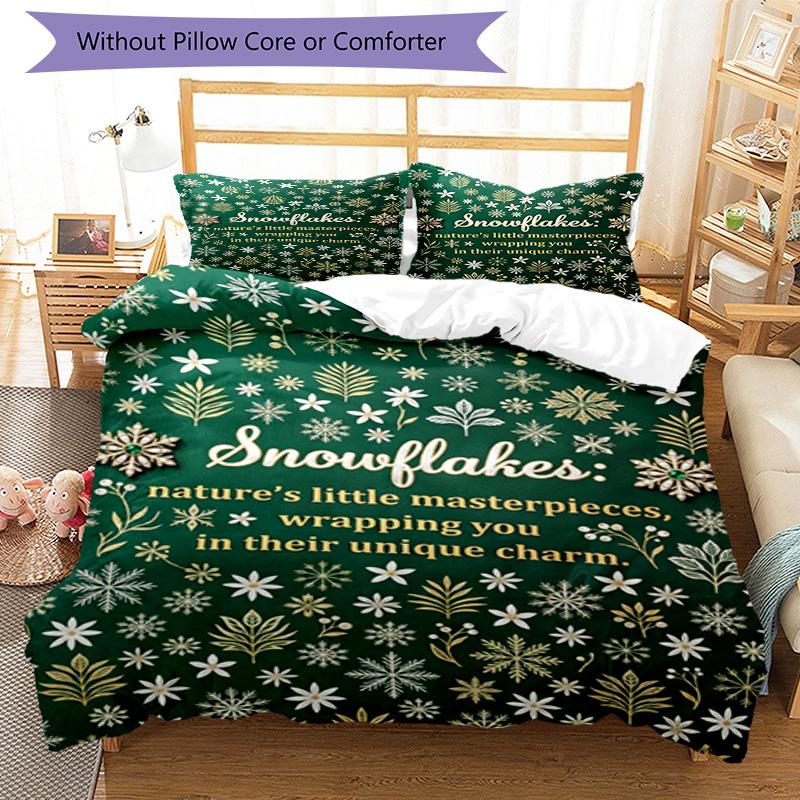 Winter Wonderland Snowman 3‑Piece Bedding Set,Soft Duvet Cover with 17 Pillowcases,Multi‑Scene Home Dorm Use,Ideal Gift for Birthday & Holiday