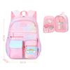 Side-Opening School Bags Waterproof School Backpack for Girls Gradient Color Princess Backpack Kids Schoolbag Primary School