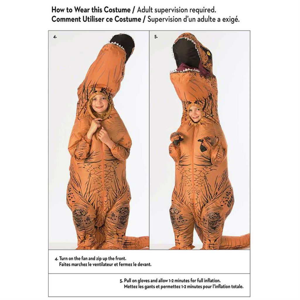 Mskikefly Inflatable Tyrannosaurus Rex Dinosaur Costume for Cultural Unisex Adult Performance Prop Halloween, Christmas, Festivals, Events, Parties,