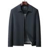 Мужская однотонная куртка с лацканами на весну и осень - Business Casual, Универсальная одежда для папы среднего возраста