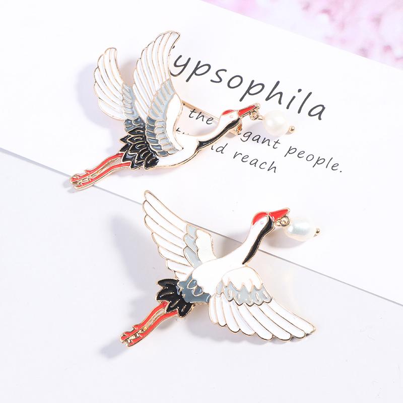 1 шт., жемчуг, журавли, эмалированная булавка, винтажная подвесная брошь в виде птицы, женские роскошные ювелирные изделия