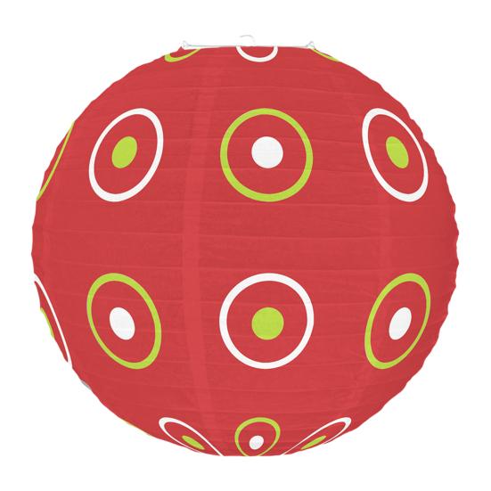 Красный и зеленый бумажный фонарь 12 дюймов Рождественский подвесной круглый фонарь для внутреннего и наружного праздничного потолочного декора