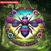 2D Flat 20*20cm1pc Colorful Bee and Floral Design Round Wall Art Decor, Gorgeous Reliable Quality Environmental Embellish, Retro Garden Logo for Home