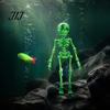 Desktop Gadgets for Pranks Dancing Skeleton Aquarium Bubbler, Halloween Dynamic Fish Tank Ornament, Skull Magnets Refrigerator 3D Printed Articulated