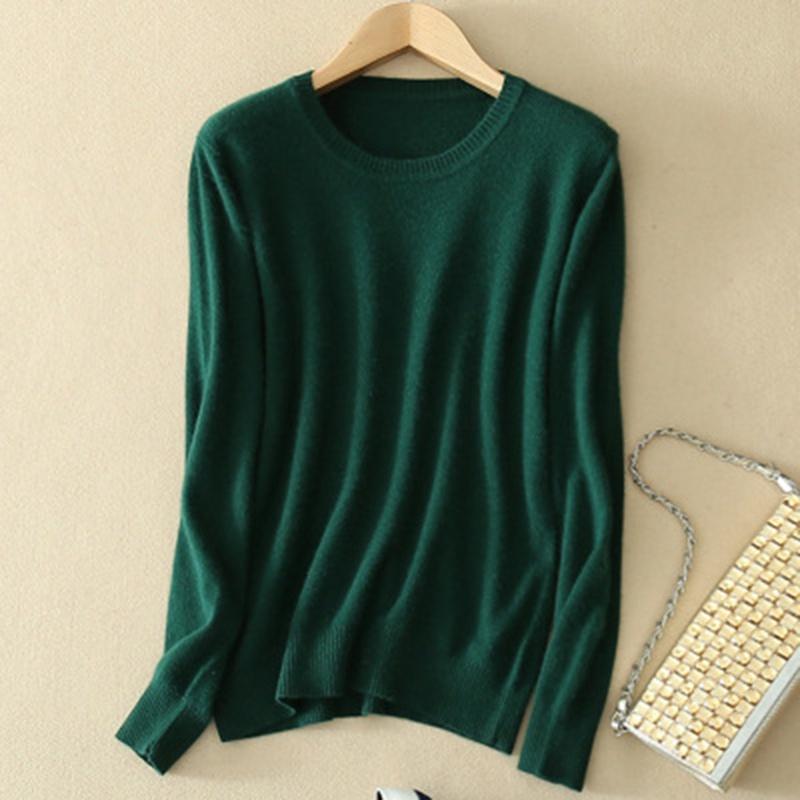 Stylish Women's Cashmere Loose Pullover Crew Neck Knit Sweater For Cozy Winter Wear