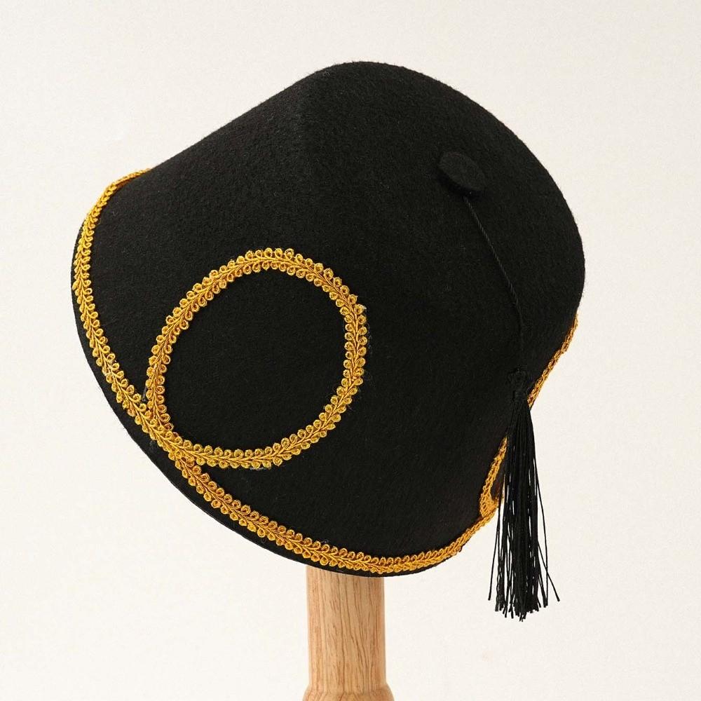Black Tassel Morocco Cap Gold Leaf Decor Felt Party Hats Turkish Fez Hat Halloween Cosplay