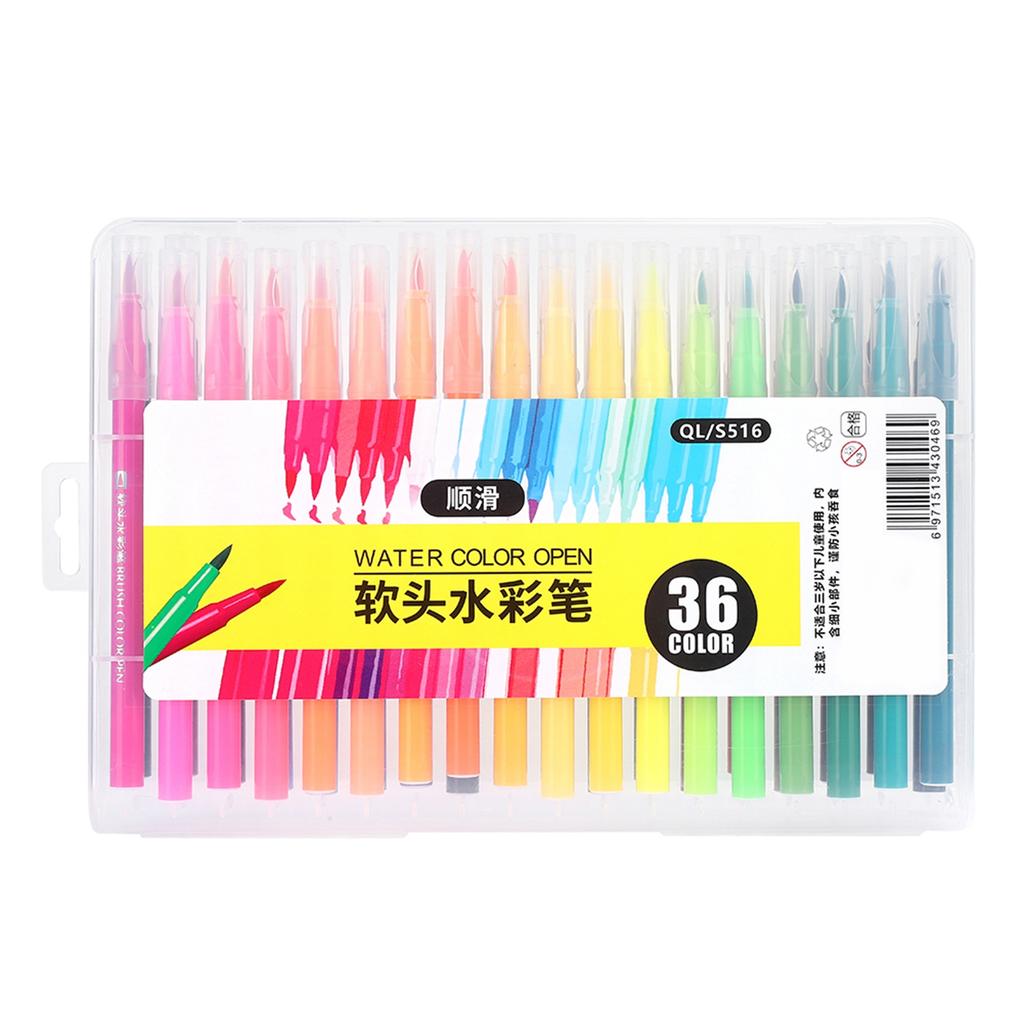 36 Color Soft Head Watercolor Pen Washable Painting Pen Drawing Supplies