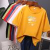 New Summer 2024 Colorful Printed T Shirt Women Oversized Cotton Summer Tees Soft Female Jumper Top