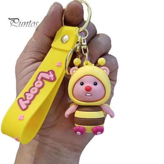 Брелок для ключей, милый мультяшный персонаж, бобр, полированный обруч из нержавеющей стали, зажим для омара, красочный брелок для ключей, органайзер для ключей, ремешок на запястье, школьная сумка, кулон, брелок