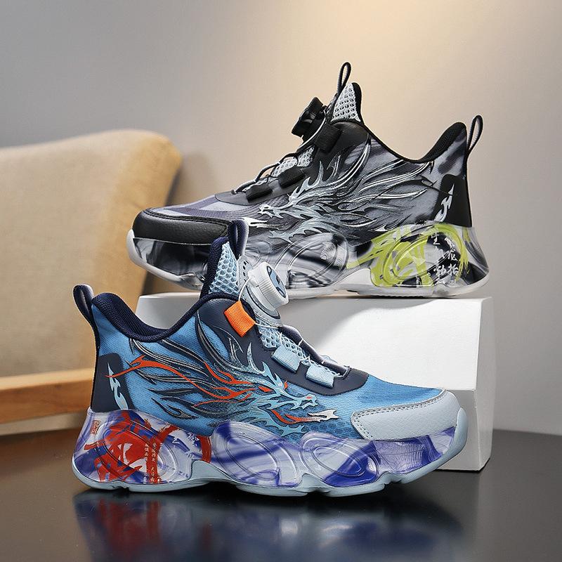 Children's Basketball Shoes Boys' Sports Shoes Classmates Boys Spring and Summer Single Mesh Breathable 2025 Non-slip Children Middle and Older