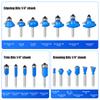 35-Piece Set 1/4 Handle Blue Window Aluminum Box Woodworking Milling Cutter Trimming Knife Fillet Knife Bevel Knife Fillet Knife Diy Worker
