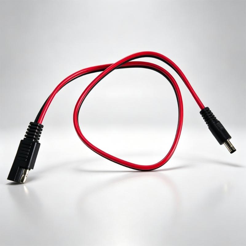 Набор силовых кабелей SAE DC5.5X2.1 мм, провода с разъемами-бочонками 14 AWG (папа и мама), 60 см, с быстроразъемными соединениями, для подключения к аккумулятору и солнечной панели