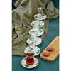 Изумрудно-зеленый мозаичный мраморный керамический набор из 12 золотых чайных чашек, чайный сервиз