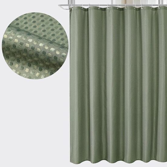 1 комплект занавесок для душа с 12 кольцами для подвешивания, контрастного однотонного цвета, утолщенные, водонепроницаемые