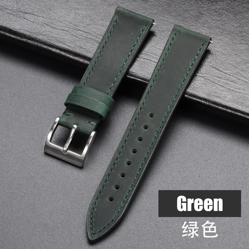 Quick Release Vintage Retro Genuine Leather Watch Band 18mm 19mm 20mm 21mm 22mm 24mm Crazy Men Women Straps Horse Watch Bracelet