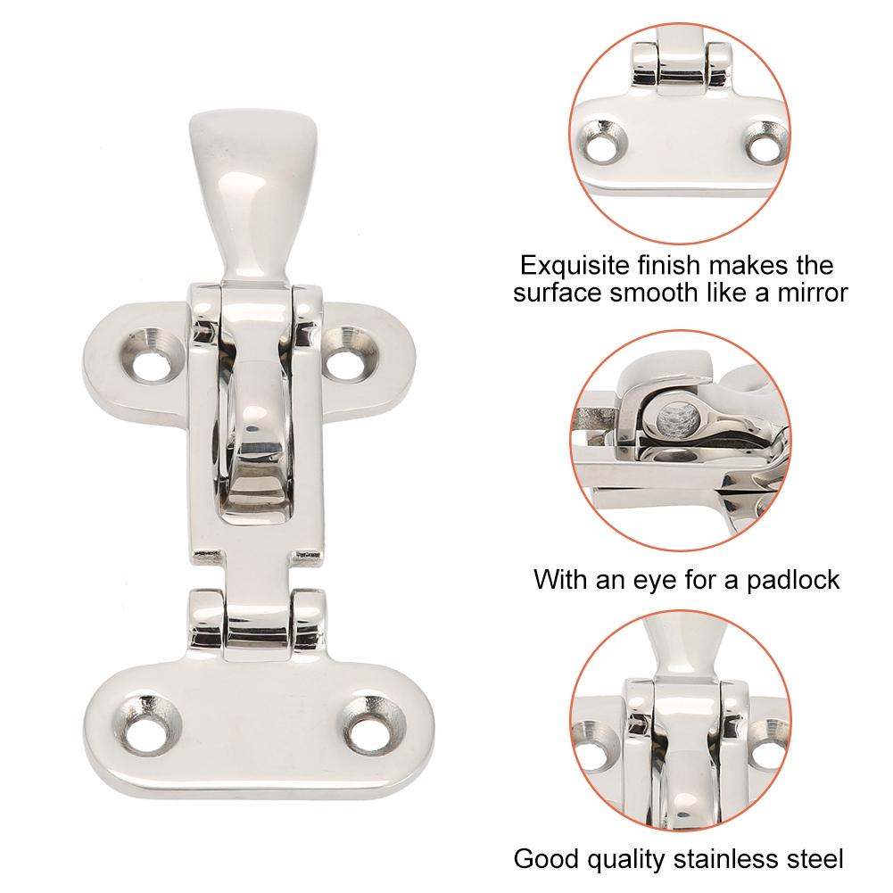 2pcs Stainless Steel Marine Boat Lock Cabinet Hatch Latch Mirror Fastener Clamp Deck Hasp