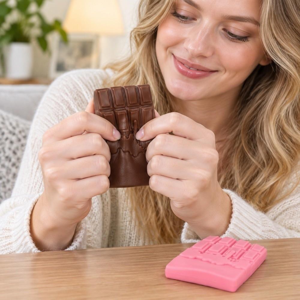 Anxiety Relief Chocolate Squeeze Toy Sound Effects Realistic Snacks Pinch For Kids Adults