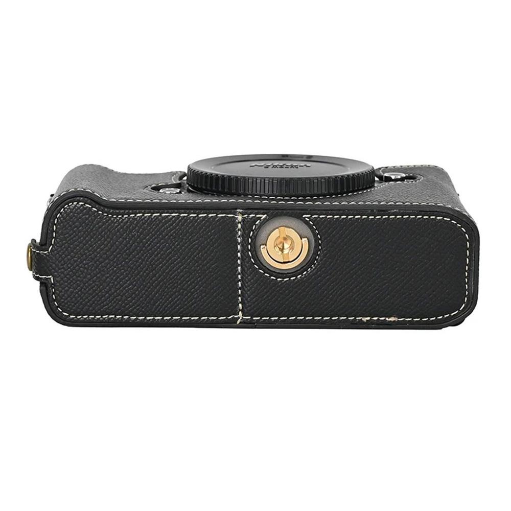 Palm Print PU Leather Camera Half Body Case for Nikon Zf ZF Z f Battery Opening Bottom Cover With Hand Strap