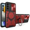 Case for Samsung Galaxy M23 5G Rigid Shockproof with Ring Stand and Lens Protection - Red