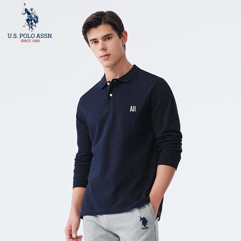 U.S. Polo Assn. Мужская рубашка-поло с длинным рукавом в стиле business casual