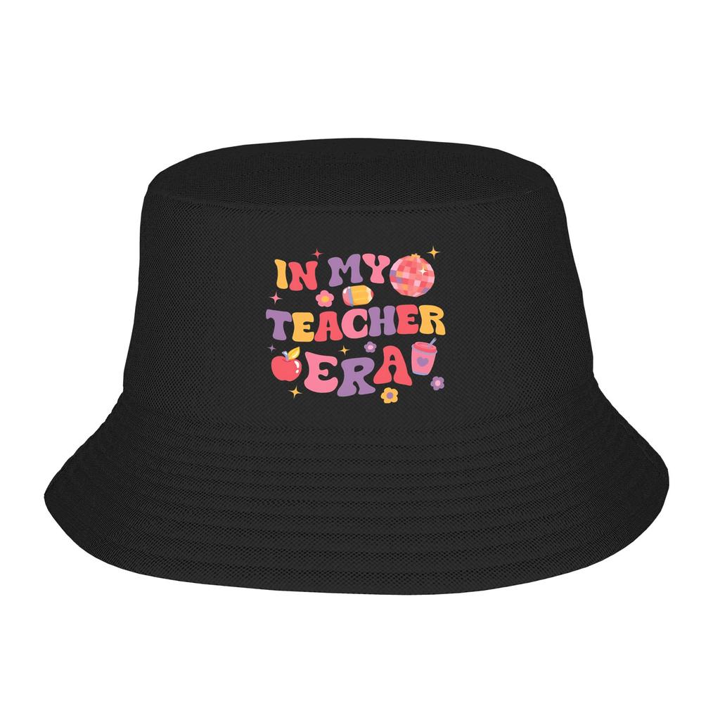 In My Teacher Era  Teacher  Teaching  Bucket Hats Summer Travel Headwear Accessories  Fishing Hat Unisex Panama Hat Packable