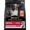 PRO PLAN Medium Adult Sensitive Skin Riche En Saumon - 14 KG - Croquettes Pour Chiens Adultes De Taille Moyenne