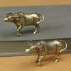 Solid Pure Brass Office Desktop Zodiac Cow Small Ornament Bronze Tea Pet Jewelry Handicraft Gifts Zodiac Cow