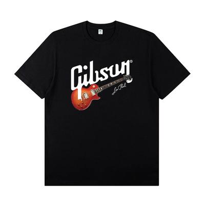 Новая коллекция Slash Gibson Les Paul Стильная и повседневная Высококачественная футболка с графическим принтом, с круглым вырезом и короткими рукавами