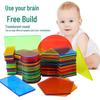 Transparent Geometric Building Blocks - Montessori Educational Toys for Early Childhood Hands-on Learning
