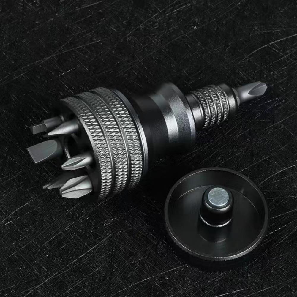Mini Screwdriver Titanium Screwdriver 1/4 Inch Magnetic Screwdriver 7 In 1 S2 Alloy Steel Drill Bit EDC for Home Repair Tools