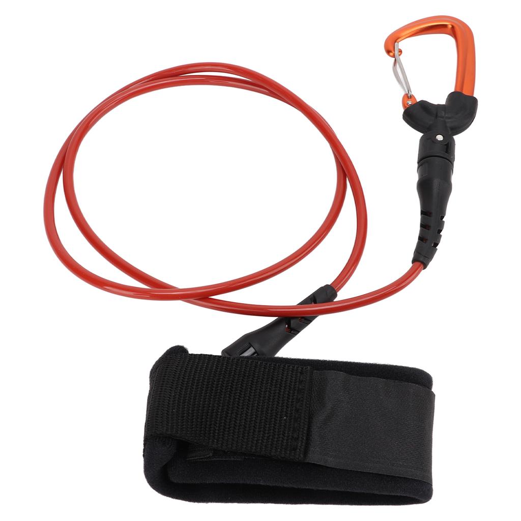 Freediving Lanyard Leash Diving Safety Rope Cable with Wristband Carabiner for Underwater SportsBlack