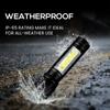 Mini Zoomable LED Flashlight with XPE and COB Side Light USB Rechargeable, Waterproof, High Power Torch for Outdoor, Camping, Emergency Use